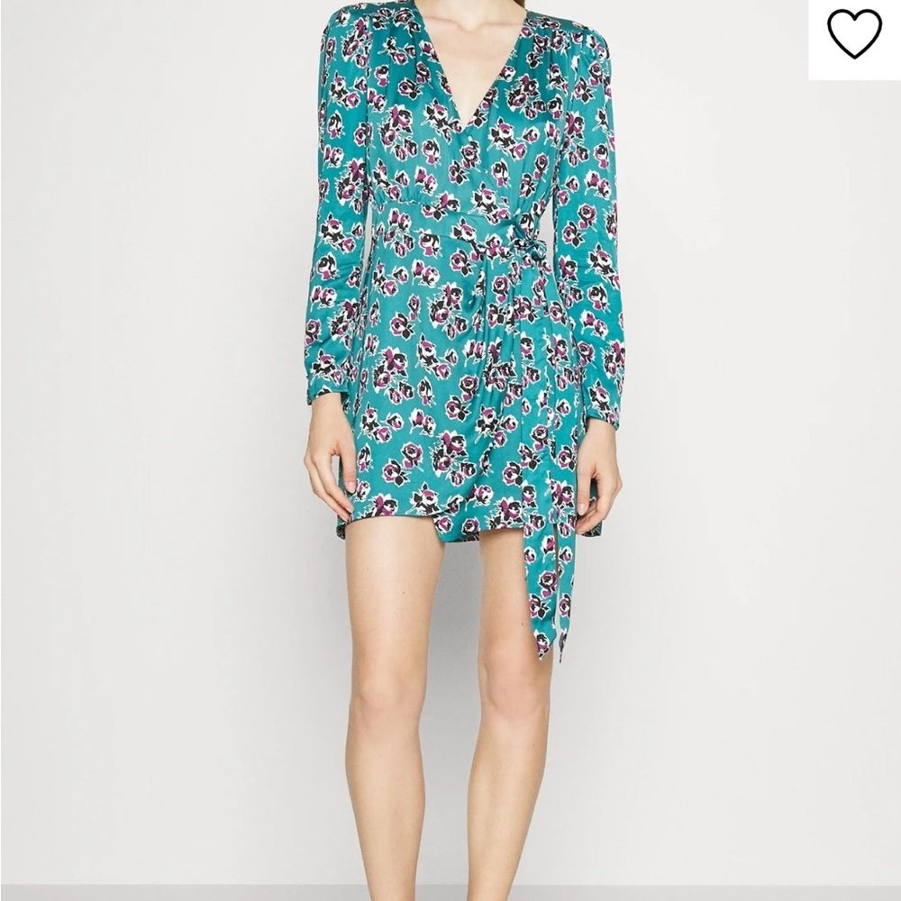 Floral Teal Wrap Dress Rock roses